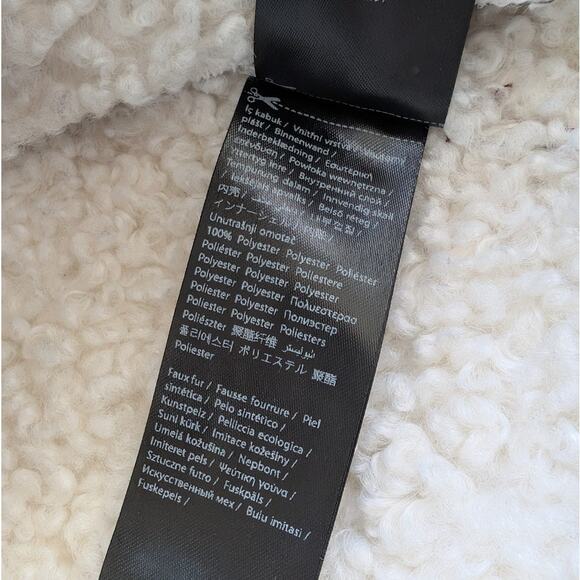 NA-KD Lisa & Lena Brown Aviator Teddy Faux Leather Button Jacket, sz EU 38/US 8 - Picture 13 of 13